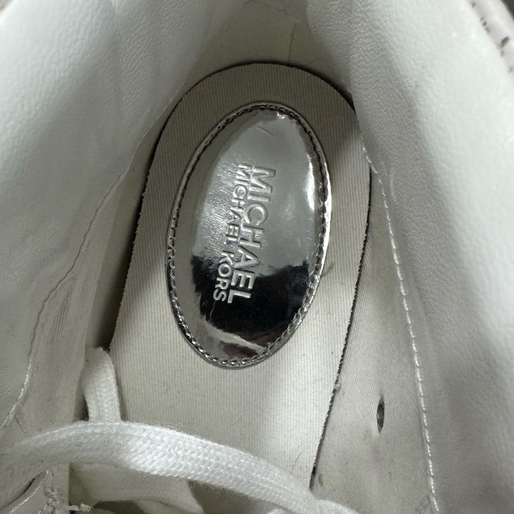 Michael Kors Women’s Nikko Optic White High-Top Hidden Wedge Sneakers Size 10 - Picture 4 of 12